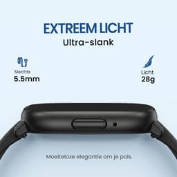 Avalue Smartwatch Dames & Heren - AMOLED Full Touchscreen - Bluetooth Bellen - Hartslag & Bloedzuurstof - Slaaptracker - - Meerdere Sportmodi - Geschikt voor Android en iOS - Zwart — thumbnail 5