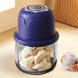 Elektrische Hakker - Keukenapparaat - Ingrediënten Snijden - Draadloos USB Opladen - 350 ml - Blauw — thumbnail 4