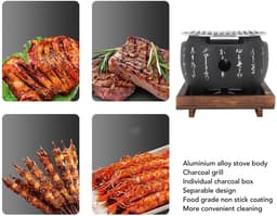 Store_9 - Japanse mini-BBQ-grill - Draagbare grill - Ideaal voor kamperen - Aluminiumlegering - Houtskool barbecue - Compact formaat - Geschikt voo... — thumbnail 4