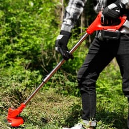 Accu Grasmaaier - Elektrische maaier - Gazon Onderhoud - Snel Oplaadbaar - 2 cm Snijbreedte - Rosso — thumbnail 1