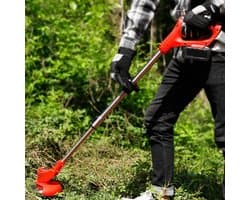 Accu Grasmaaier - Elektrische maaier - Gazon Onderhoud - Snel Oplaadbaar - 2 cm Snijbreedte - Rosso
