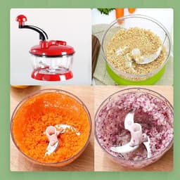 Keukenmachine Groentesnijder - Salademolen Knoflookhakker - Snelle Maaltijdvoorbereiding - Handmatige Zwengelbediening - 26 x 21 x 17 cm - Wit — thumbnail 4