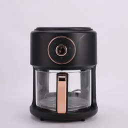 Glazen Luchtfriteuse - Heteluchtoven - Gezinsmaaltijden Bereiden - 360° Zichtbare Mand - 6 Liter Capaciteit - Zwart — thumbnail 1