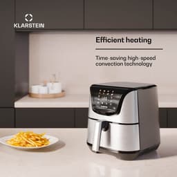Klarstein Aerovital Deluxe Heteluchtfriteuse / Air fryer - 1700 W - 8 Functies - Inclusief Accessoires - 200°C - Timer - Roestvrij staal — thumbnail 5