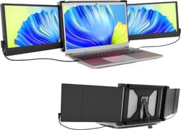 SAVI®Krachtige en Professionele Portable Monitor Pro 2024 - Full HD - 13” / 16,5” Tri-Screen - Laptop Scherm Uitbreider - Zwart - 35cm x 25cm x 9cm — thumbnail 1