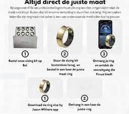 Focus® S2 Smart Ring - Mat Goud - Maat 6 - Hartslag - Menstruatiecyclus - Slaap Monitor - Slimme Ring - Sport Prestatie - Stappenteller -IP68 Waterdicht - O2 Meting - Dames - Heren - Wearables - Oplaad Case - beschermring — thumbnail 5