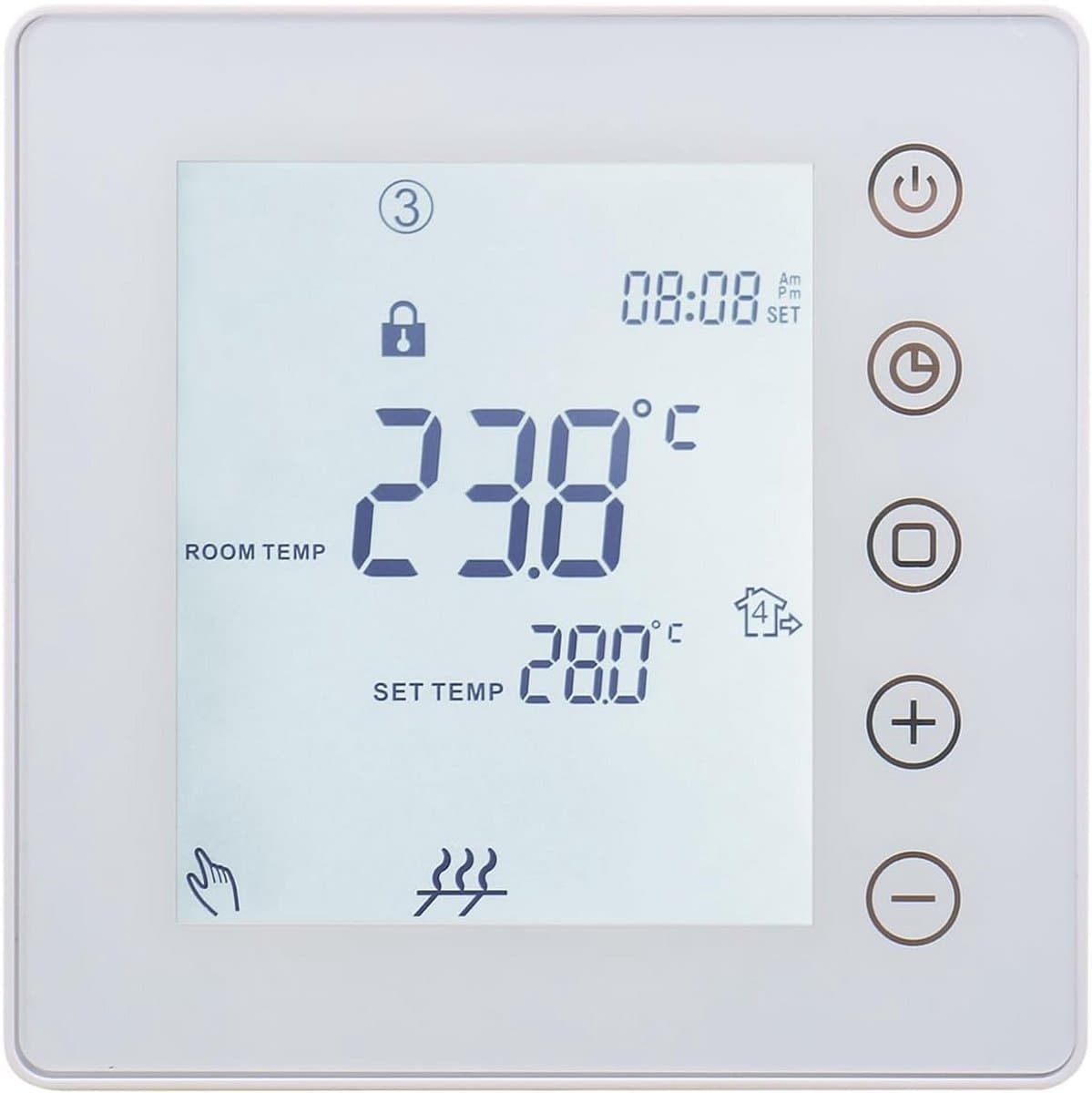 Programmeerbare 7-daagse Kamerthermostaat met Display - Geschikt voor Vloerverwarming — afbeelding 1