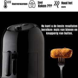 Aurixi® Mini Airfryer - Airfryermand - Heteluchtfriteuse - Zwart - 28cm x 29cm x 37cm — thumbnail 3