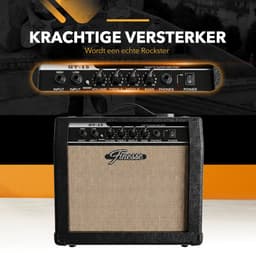 Finesse Elektrische Gitaar met Versterker - met Videocursus - Gitaar - Volwassenen - Kind - Crème — thumbnail 2