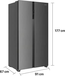 Heinner HSBS-HM532NFINVXD Amerikaanse Side-by-Side Koelkast – 532 L – Inverter No Frost – Smart Eco Functie – LED Touch Display – RVS – 5 Jaar Garantie — thumbnail 4