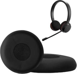 kwmobile 2x oorkussens geschikt voor Jabra Evolve 20 / 20se / 30 / 30II / 40 / 65 - Earpads voor koptelefoon in zwart — thumbnail 4