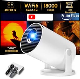 Zyrex® Draagbare beamer - Beamer - Projector - Mini Beamer - Wit - 14cm x 8cm x 9cm — thumbnail 1