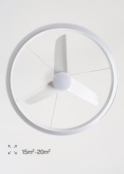 CREATE - Plafondventilator 36W stil Ø108cm met LED-licht ring - Wit - WIND HALO — thumbnail 3