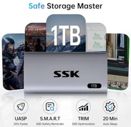 1TB Draagbare Externe SSD - Tot 550MB/s USB-C en USB-A — thumbnail 2
