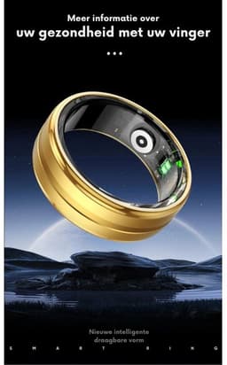 DrPhone RingSense – Smart Ring - Europese ringmaat 62 - 5ATM Waterdicht – Slaapmonitor – Hartslagmeter - SpO2 Monitor - Dagelijkse Activiteitstracking - Mobiele App – Donker Grijs — thumbnail 4