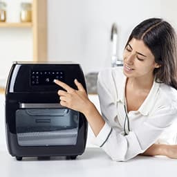 Heteluchtfriteuse en Oven 1700W - 12L - Instelbare Temperatuur 40-200 °C met 8 Vooraf Ingestelde Programma's en Transparante Deur — thumbnail 3