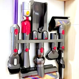 Dutchers® Ophangsysteem geschikt voor de Dyson V7, V8, V11, V12, V15 modellen - Wandhouder stofzuiger - Muurbeugel - Onderdelen Steelstofzuiger - Wall mount - Stofzuigeraccessoires - Docking station stofzuiger - Ruimtebesparend en stijlvol — thumbnail 1