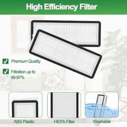 PromoHome 4 stuks HEPA-filters compatibel met Roborock Qrevo S/Qrevo Pro/Qrevo Plus/Qrevo MaxV/Qrevo Curv/Qrevo Curve/Qrevo Edge/Qrevo Curv S5X/Qrevo EDGE S5A/QV 35A/QV 35S, 2 zijborstels — thumbnail 2