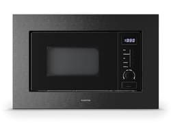 Klarstein Magnetron Verosteel inbouwmagnetron met grill – 20 l, 700 W & 800 W grill, 8 programma's, touchbediening, roestvrij staal, geïntegreerde magnetron, zwart roestvrij staal - 20L - voor Keuken - Timer - RVS - Microwave