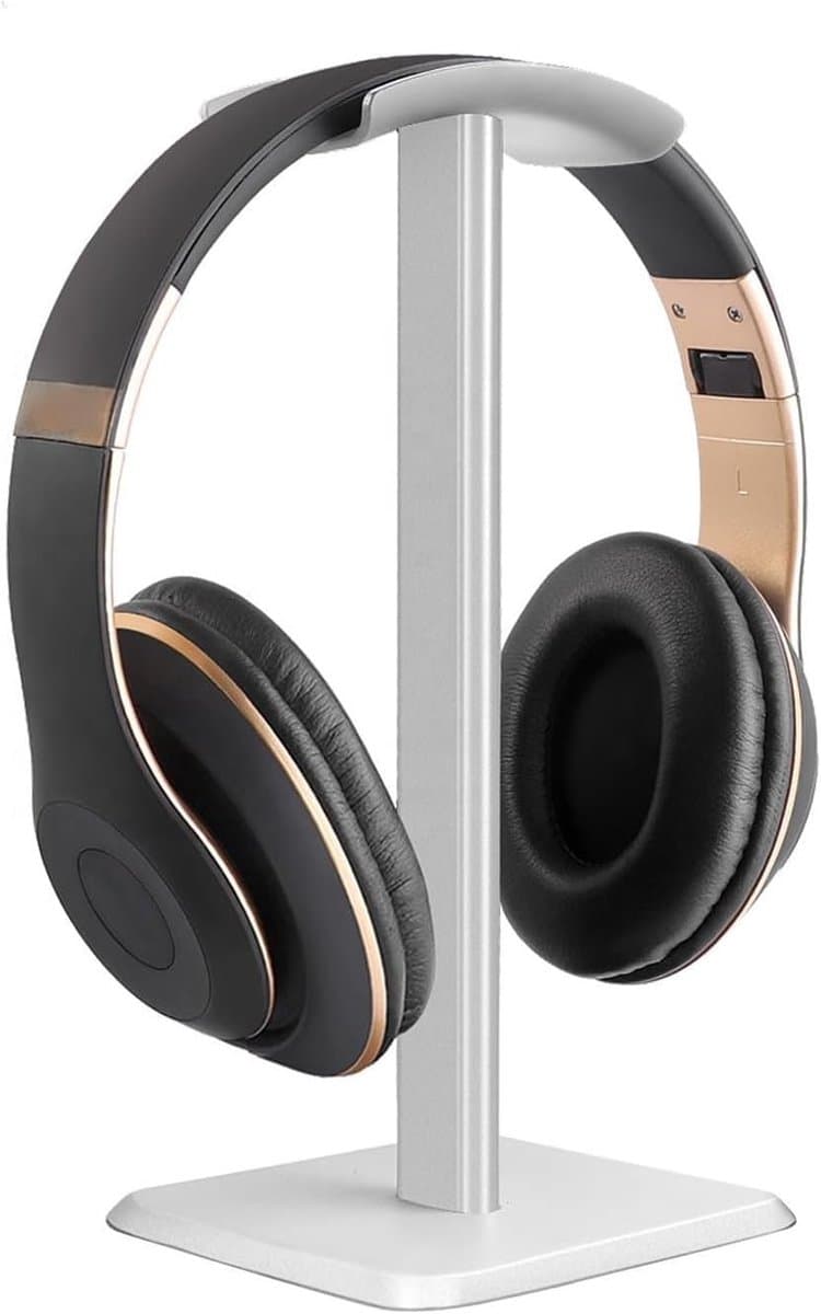 Koptelefoon standaard - Headset houder - Bureau organiseren - Afneembaar ontwerp - 9x9x20cm - Wit — afbeelding 1