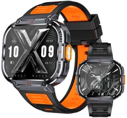 Smartwatch, kh50 ORANJE, Smartwatch Dames en Heren, Horloge, Smartwatch Bluetooth, Sporthorloge, Horloge Heren en Dames, Activity Tracker, Smartwatch Android, IPS Scherm, IP68 WATERDICHT, 30 Dagen Standby, Smartwatches geschikt voor IOS, Android — thumbnail 3