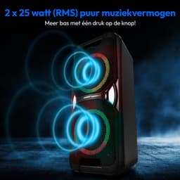 MEDION PE-1 Pure Partybox (accu, met microfoon, grote draagbare Bluetooth-luidspreker, muziekbox met lichteffecten, partyluidspreker met karaoke, 2 microfoonaansluitingen, AUX, USB, radio), MD400000 — thumbnail 2