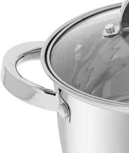 Cheffinger, Roestvrijstalen Kookpan met Glazen Deksel 18cm 2.9L Inductie Compatibel, Zilver — thumbnail 4