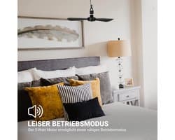 RFWR® Mobiele plafondventilator met 5 m kabel en schakelaar - Stil en energiezuinig