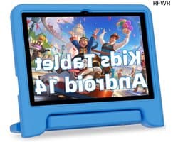 RFWR® Kindertablet 10 inch met Android 14, 10 GB RAM, 64 GB opslag en hoge resolutie touchscreen