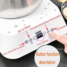 RFWR® 5L roestvrijstalen elektrische deegmaker met fermentfunctie, automatische kneedmachine voor thuis bakplezier — thumbnail 4