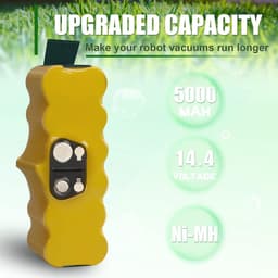 5000 mAh Geschikt voor iRobot Roomba R3 500 600 800 900 510 530 532 535 540 550 560 562 570 580 620 630 650 660 760 780 790 880 Vervangende accu (4 Veegborstels + 4 Schroeven) — thumbnail 2