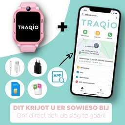 Traqio TRQ05 - GPS horloge kinderen - gps horloge kind - kinderhorloge bellen - gps tracker kinderhorloge - kinderhorloge met gps - kinderhorloge - Kinder smartwatch GPS - GPS horloge school - Roze — thumbnail 3