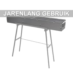 BBQ-grill - Voor camping - Draagbare, opvouwbare houtskoolgrill - Grijs - 100*18*13cm — thumbnail 2