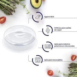 BPA-vrije magnetronklokken voor keuken - 24 cm magnetron deksels (2 stuks) — thumbnail 5