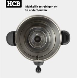 HCB® - Professionele Horeca Percolator - 5,3 liter - 35 kopjes - zwart - 230V - RVS / INOX Perculator - Elektrisch koffiezetapparaat - Volautomatische koffiemachine - 28x30x42.5 cm (DxBxH) - 2.40 kg - 1349 — thumbnail 4