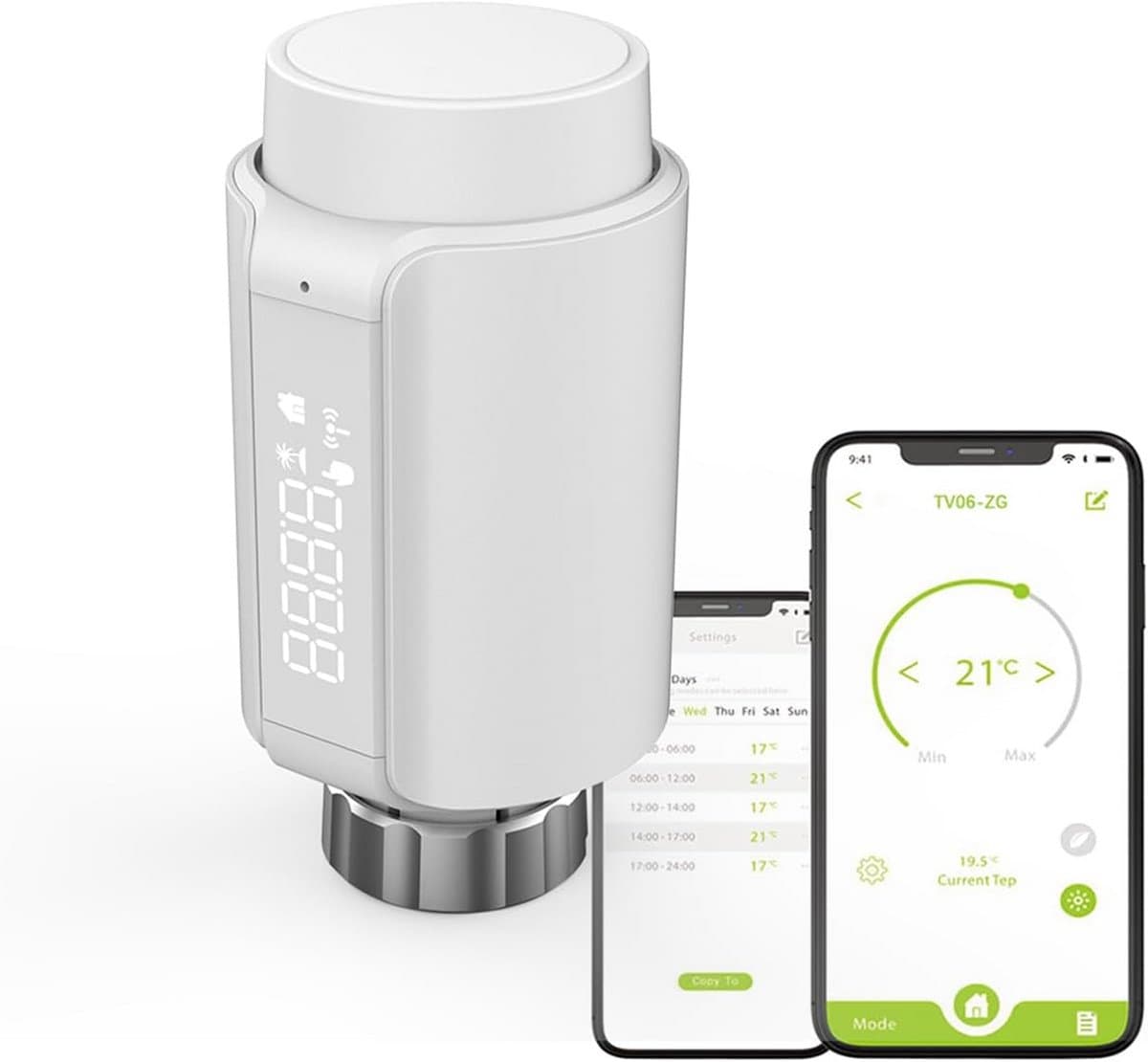 Slimme Zigbee Thermostaat Radiatorkraan - Programmeerbaar & Voice Control — afbeelding 1