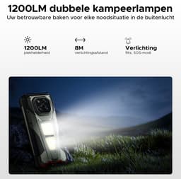 DOOGEE VMAX Play 5G - Robuuste Smartphone - Robuuste Telefoon - 36GB RAM+512GB ROM - 100 LM projector - 1200 Lumen Campinglamp - 20500mAh/45W - 6,78 inch FHD+ 120Hz - 200MP AI Camera - 20MP Nachtzicht - Android 15 - IP68 NFC - GPS - Zwart — thumbnail 3