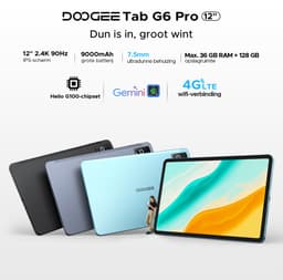 DOOGEE Tab G6 Pro – 12 inch tablet – 9000 mAh/18 W – 36 GB RAM + 128 GB ROM – Android 16 – Gemini AI – 2,4K 90 Hz IPS – Helio G100-chipset – 4G LTE – wifi – dubbele luidsprekers – Face ID — thumbnail 5