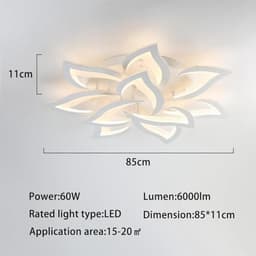 Dimbare LED Plafondlamp met Afstandsbediening - Creatief Bloemblad Ontwerp voor Woonkamer, Slaapkamer en Hal — thumbnail 5
