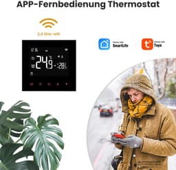 Slimme WiFi Thermostaat voor Elektrische Vloerverwarming - Digitaal & App Bediening — thumbnail 3