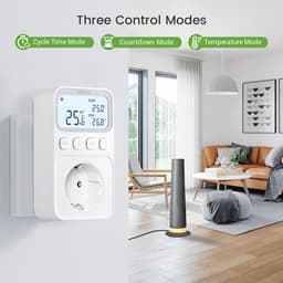 Programmeerbare Plug-in Thermostaat met Timer - Temperatuurregelaar voor Koelen en Verwarming — thumbnail 3