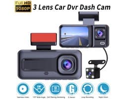 Autocamera (DVR) - Inbouw-DVR - Camera's voor, binnen en achter - Full HD - 120° groothoek - Loopopname - Zwaartekrachtsensor