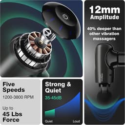 Massagepistool voor Diepe Spiermassage - 3200 RPM, Draadloos met USB-C Opladen — thumbnail 5