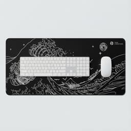 XXL Bureau Muismat - Zwarte Golven Design - Antislip - Geschikt voor Gaming en Werk - 80x30cm — thumbnail 4