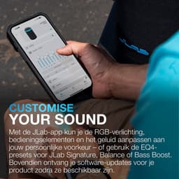 JLab Epic Draadloze Bluetooth Speaker - Muziekbox - 16 uur Batterijduur - 100 Watt - IPX6 Waterproof - Multipairing - Partyspeaker met Bass Boost - App Equalizer - Zwart — thumbnail 5