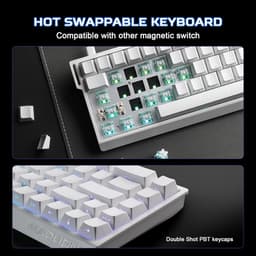 MADLIONS MAD 60 HE RGB - Gaming Keyboard (Toetsenbord) - 60% - 8KHz - 0.04mm Rapid Trigger - Magnetisch - RGB - PBT - 61 Toetsen - Side-Printed - Wit — thumbnail 5