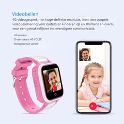 DrPhone KidsTimeX15 – 4G Kinder Smartwatch met GPS Tracker – Videobellen – WhatsApp – IP67 – SOS – 1.44” Touchscreen – Stappenteller – Nederlandse Mobiele App – 1GB+8GB – Roze — thumbnail 3