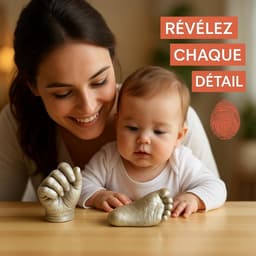 Vormset voor baby's - Handafdrukken en Voetafdrukken Set - Herbruikbare Containers - Perfect Kraamcadeau — thumbnail 3