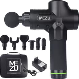 MEZU Massage Gun - 6 Opzetstukken - 30 standen - Spiermassage - Sport en Ontspanning - Massage apparaat - Massage pistool - Professioneel - Draadloos - Zwart — thumbnail 1