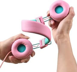 WiseQ Kinderkoptelefoon met Draad – Koptelefoon Kind – Hoofdtelefoon met Kabel – Met Microfoon – Geluidsdempend – Volumebegrenzer - Roze / Unicorn-Bubblegum — thumbnail 3